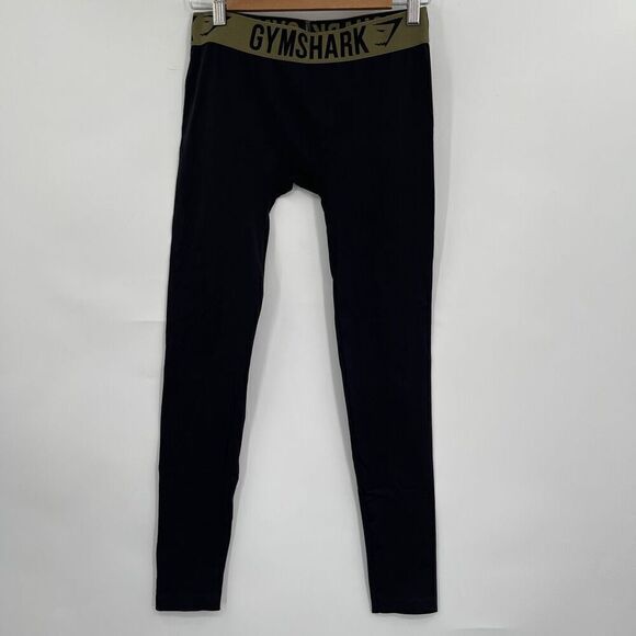 Gymshark Black Pull-On Seamless High Rise Fit Cropped Leggings Size Small - Picture 1 of 6